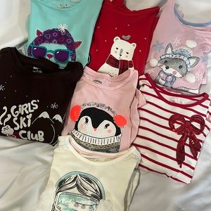 Lot of 7 winter themed girls shirts